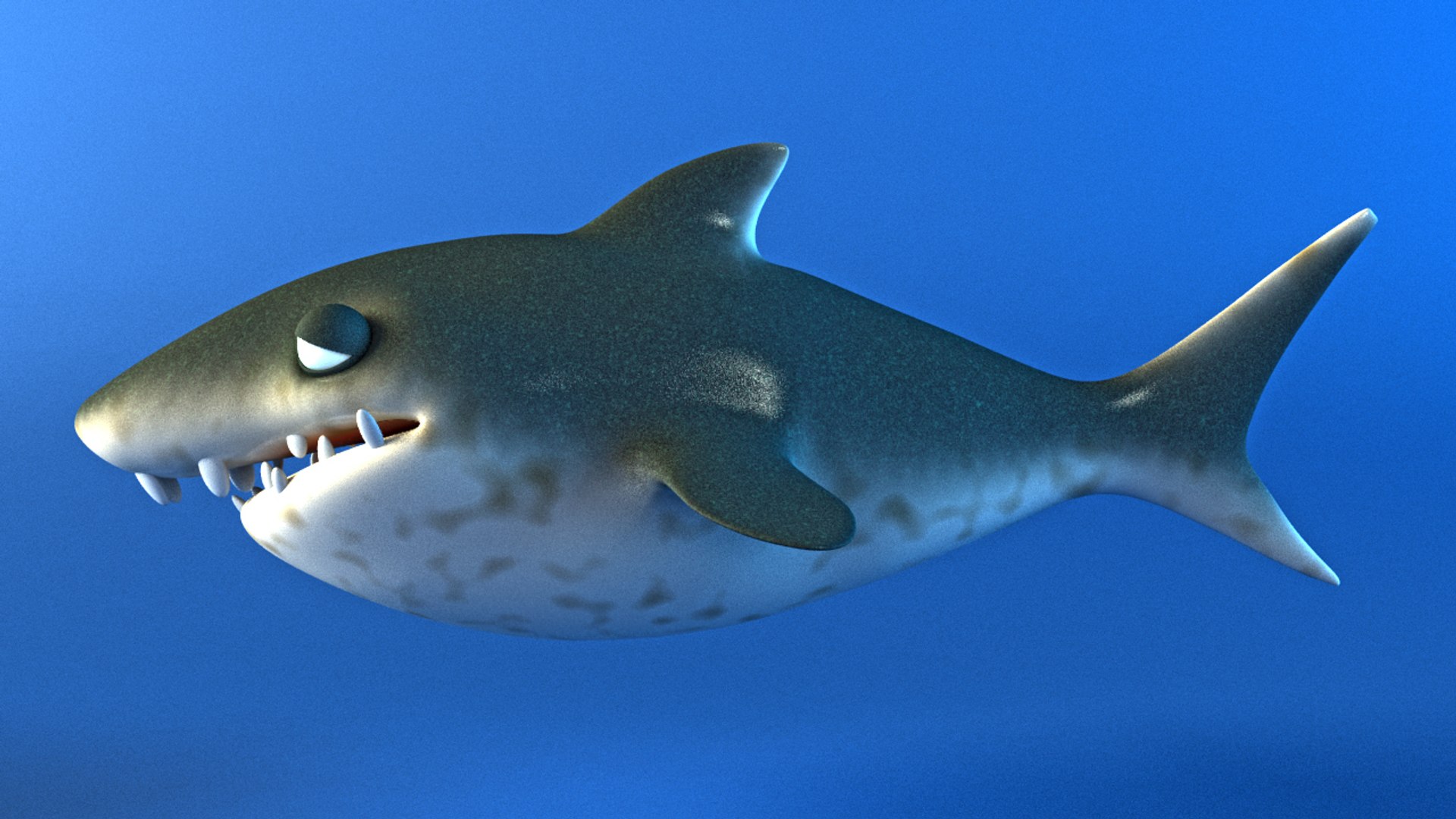 3d shark cartoon