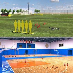 sports facilities basketball 3D model