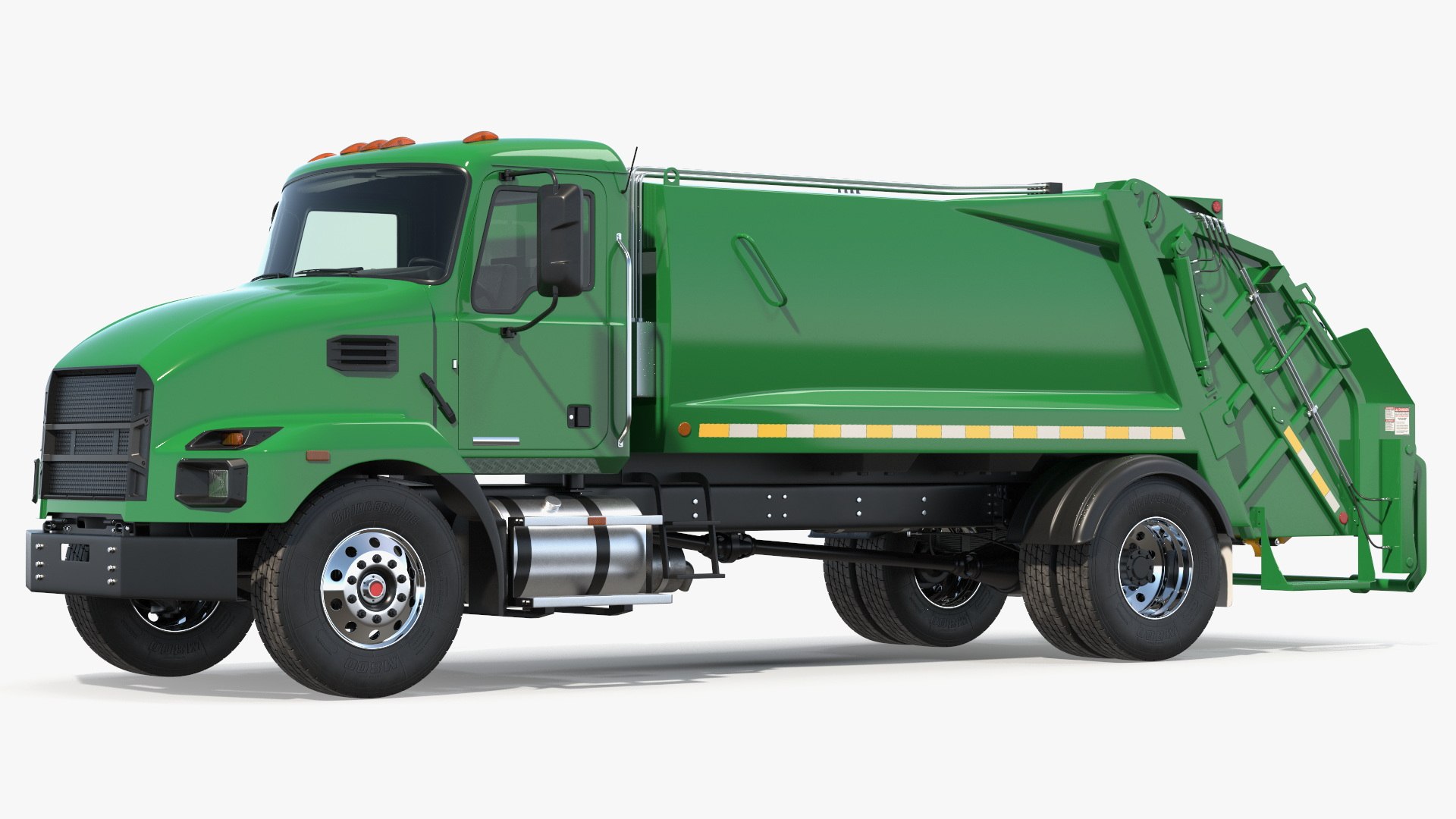 Medium-Duty Garbage Truck Rigged 3D model preview