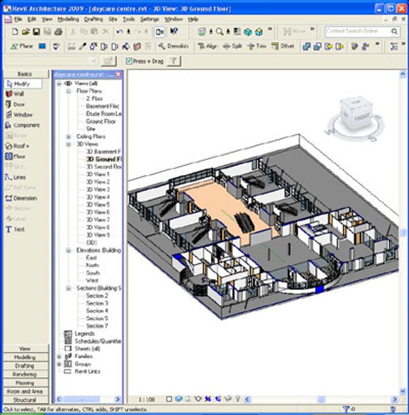 modelo 3d Centro de cuidado diurno Revit y archivo máximo 02 ...