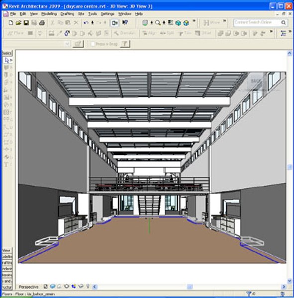 modelo 3d Centro de cuidado diurno Revit y archivo máximo 02 ...