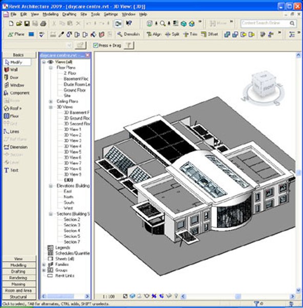 modelo 3d Centro de cuidado diurno Revit y archivo máximo 02 ...
