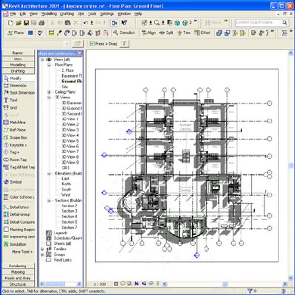 modelo 3d Centro de cuidado diurno Revit y archivo máximo 02 ...