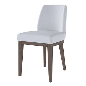 MORGAN CURVED-BACK FABRIC DINING SIDE CHAIR 3D model