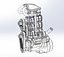 Moteur V8 suralimenté Twin Turbo moulé sous pression version 5 échelle 1 à 25