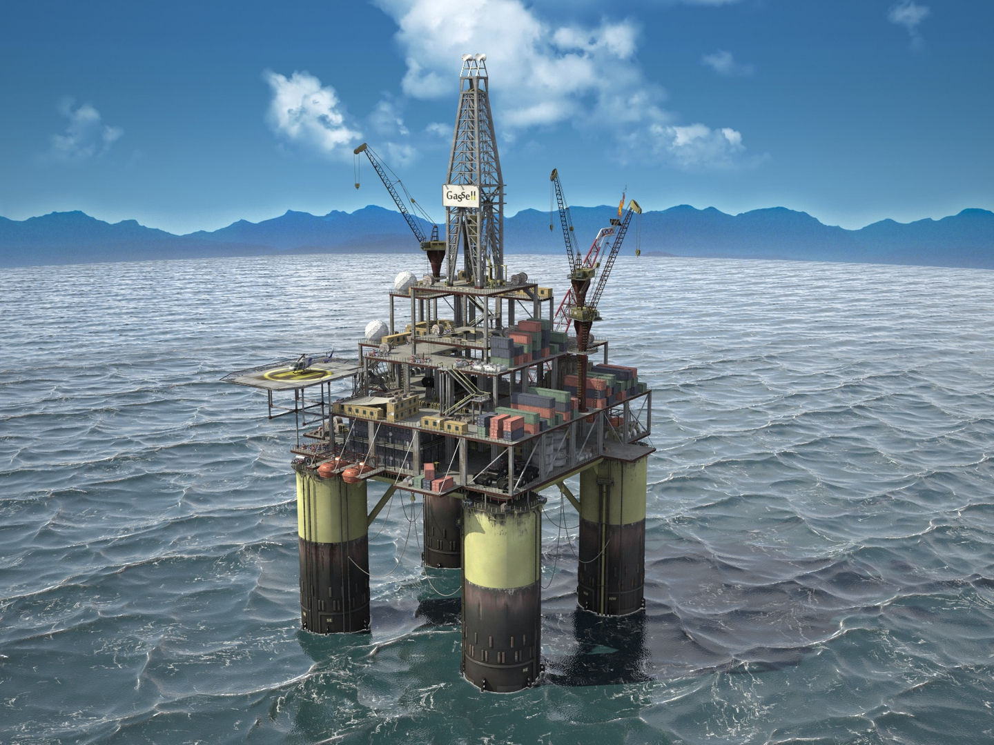 Rust oil rig 3d model фото 11