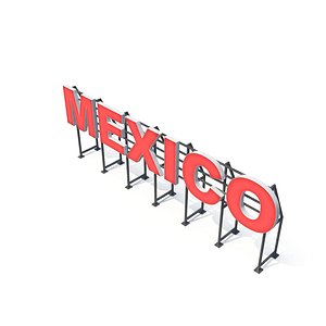 country sign mexico 3D model