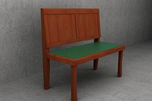 3d 2 seater wooden cafe