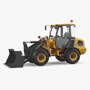 3D Volvo L25 Electric Loader with Bucket Simple Interior