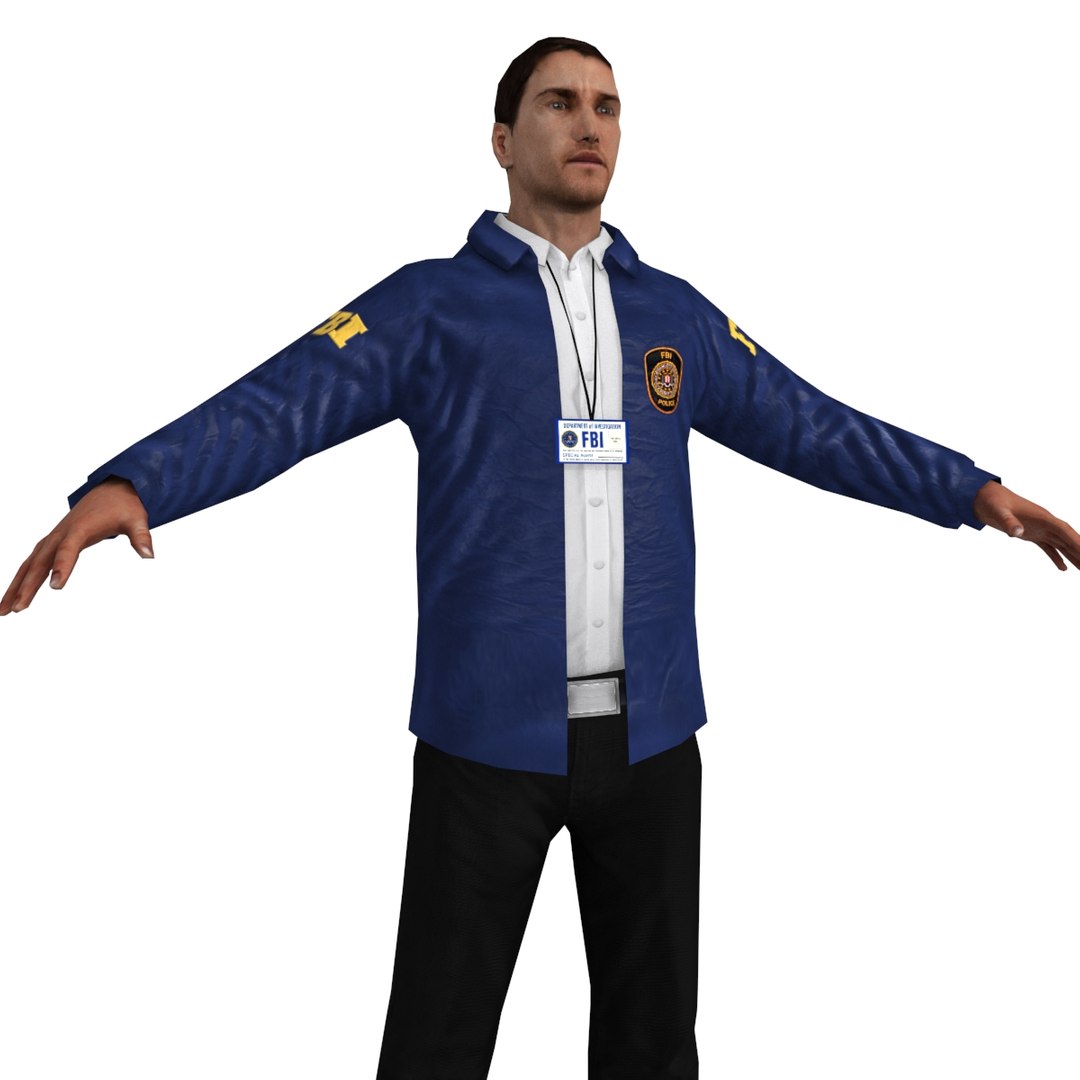 3d max rigged fbi agent