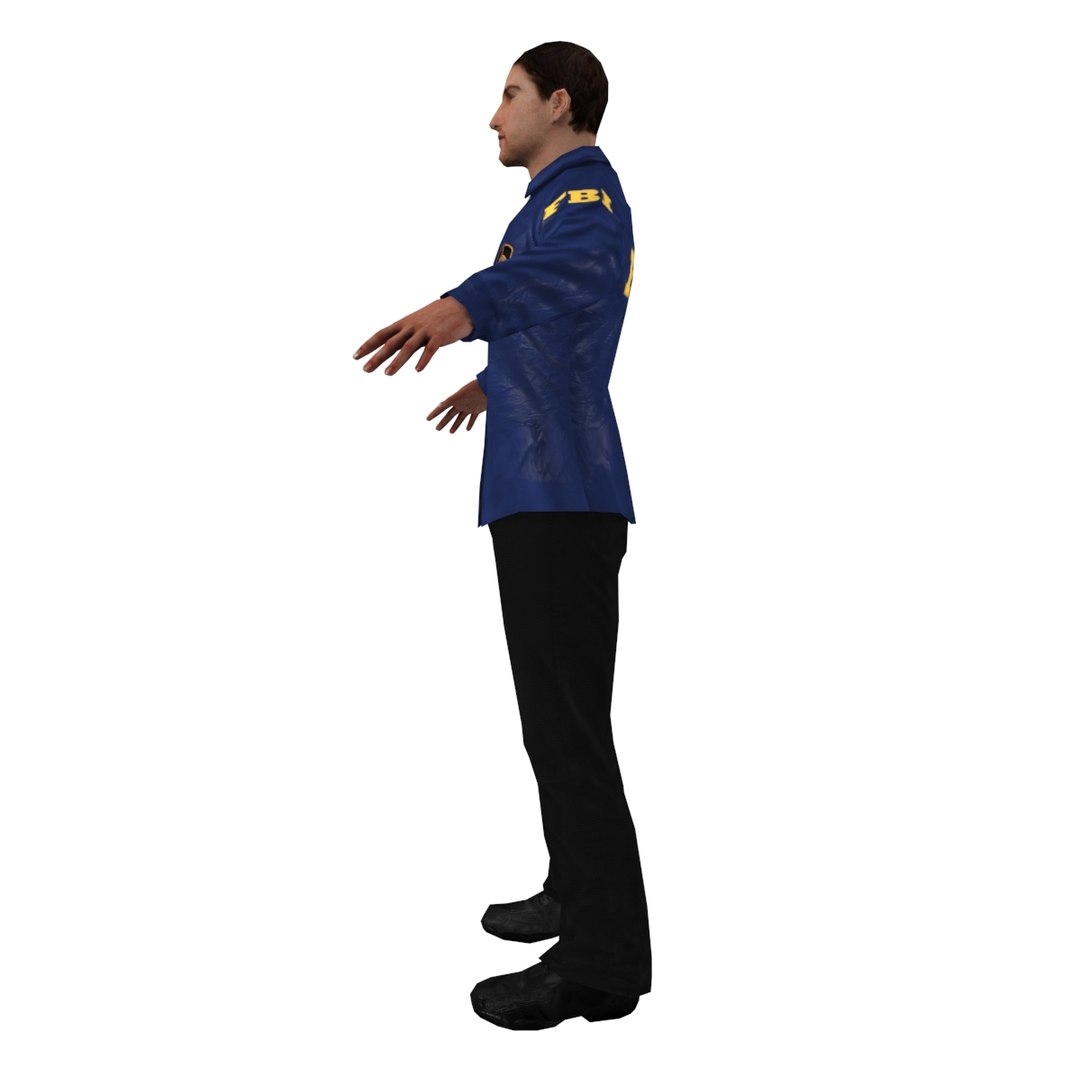 3d max rigged fbi agent
