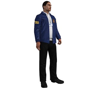 FBI agent 1 LOD1 Rigged