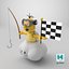 3D mario kart lakitu cloud model
