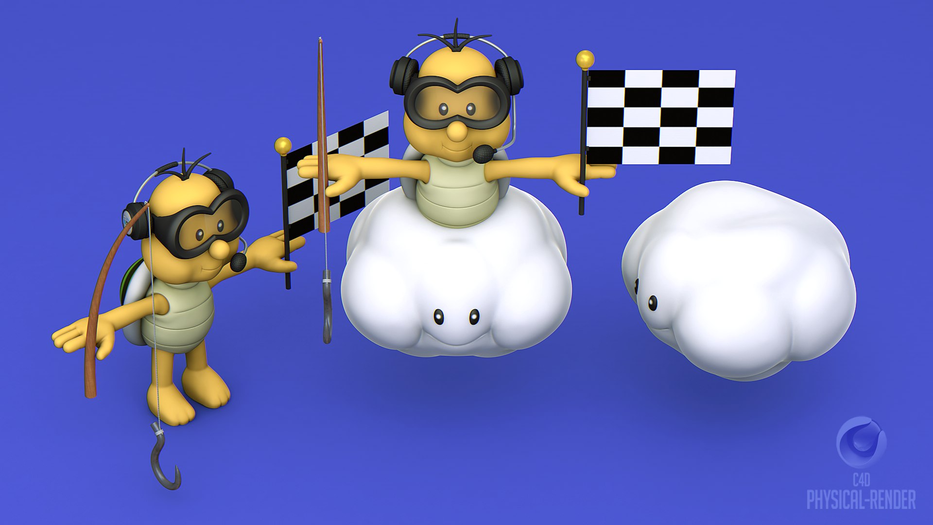 3d Mario Kart Lakitu Cloud Model Turbosquid 1562792 5410