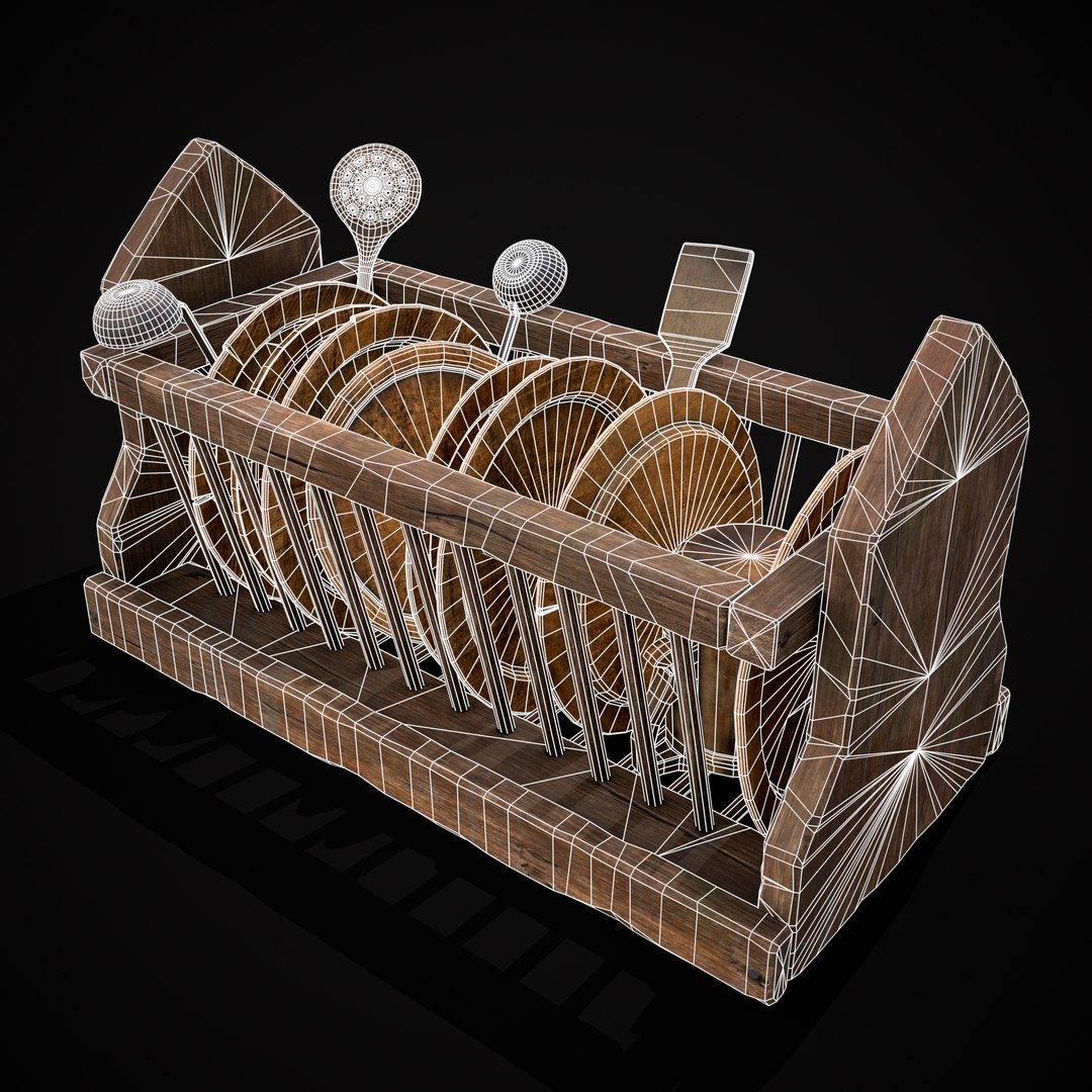 3D Medieval Small Dish Rack Model - TurboSquid 2384866