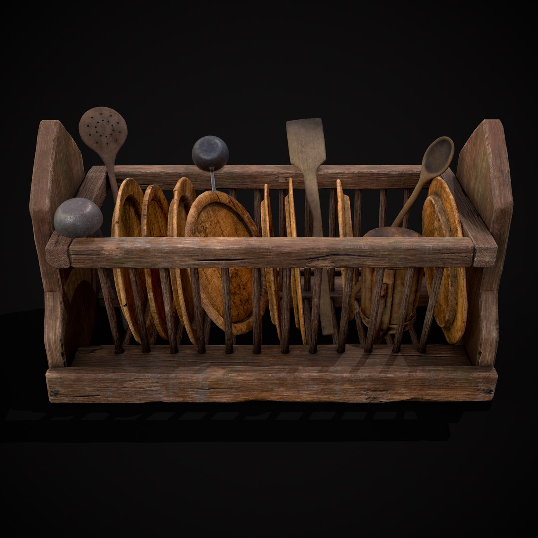 3D Medieval Small Dish Rack Model - TurboSquid 2384866