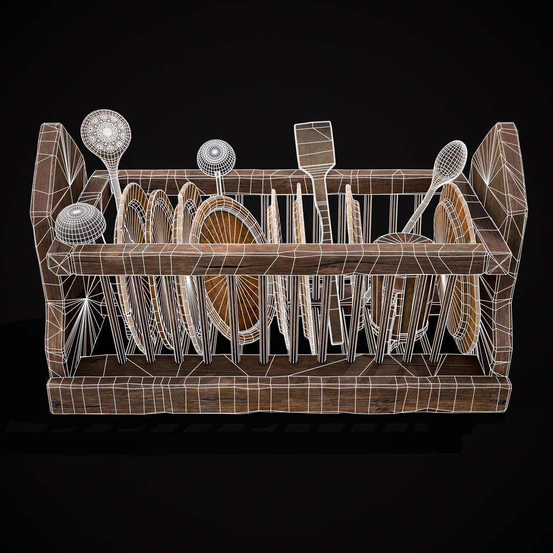 3D Medieval Small Dish Rack Model - TurboSquid 2384866