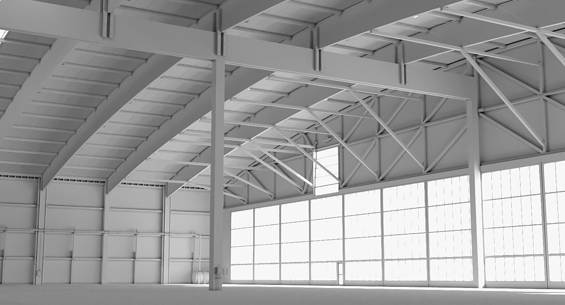 Large Aircraft Hangar Building 3d Max