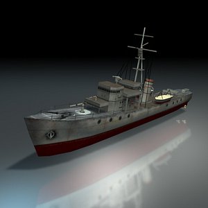 ijn patrol ship world war 3d model