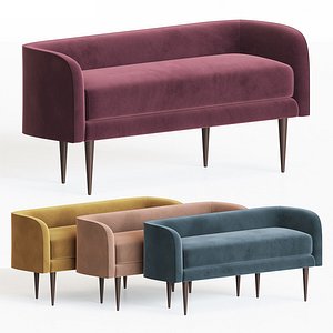 3D celine bench west elm model