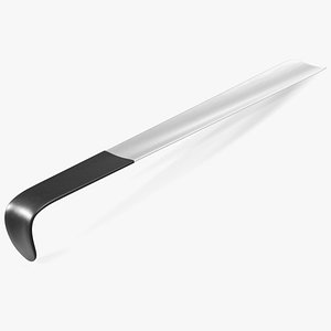 Long Handled Stainless Steel Shoe Horn 3D model