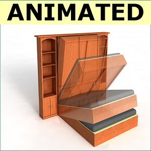 Murphy Wall Bed (Animated) - High Quality Furniture 3d model