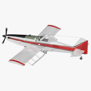 3D Agricultural Aircraft White Rigged for Cinema 4D