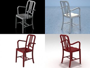 navy armchair 3D