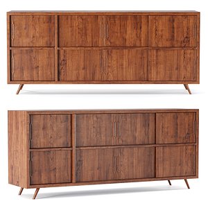 3D Oli wooden chest of drawers model