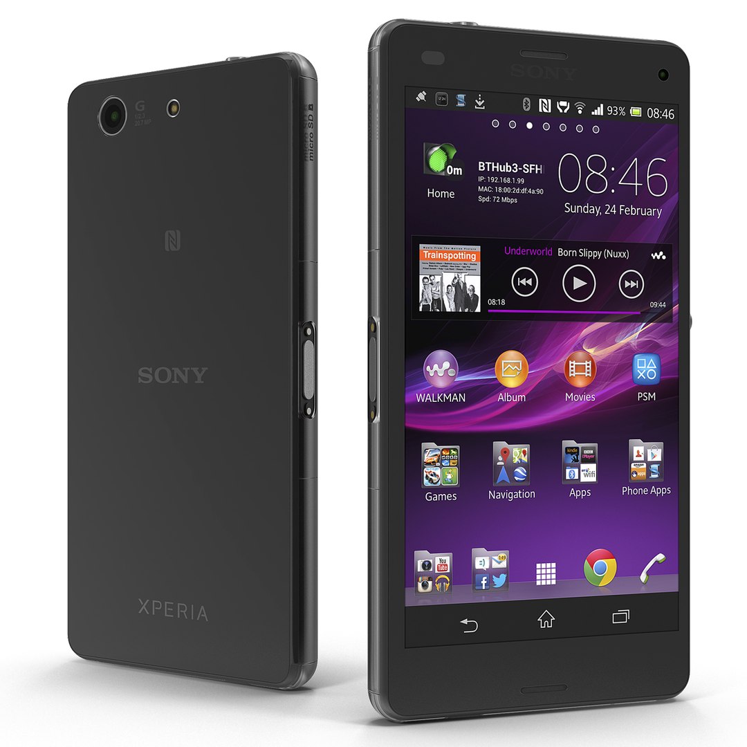 Sony Xperia Z3 Compact Black 3D Model 3D model preview