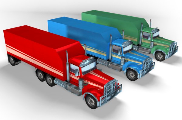 3D semi trailer truck model