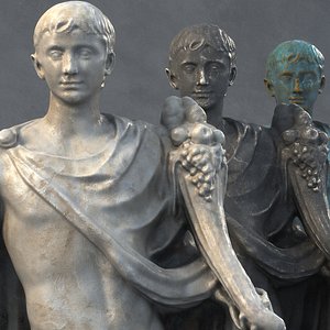 3D Dionizos  Ancient Statue