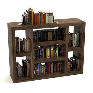 3d bookcase books