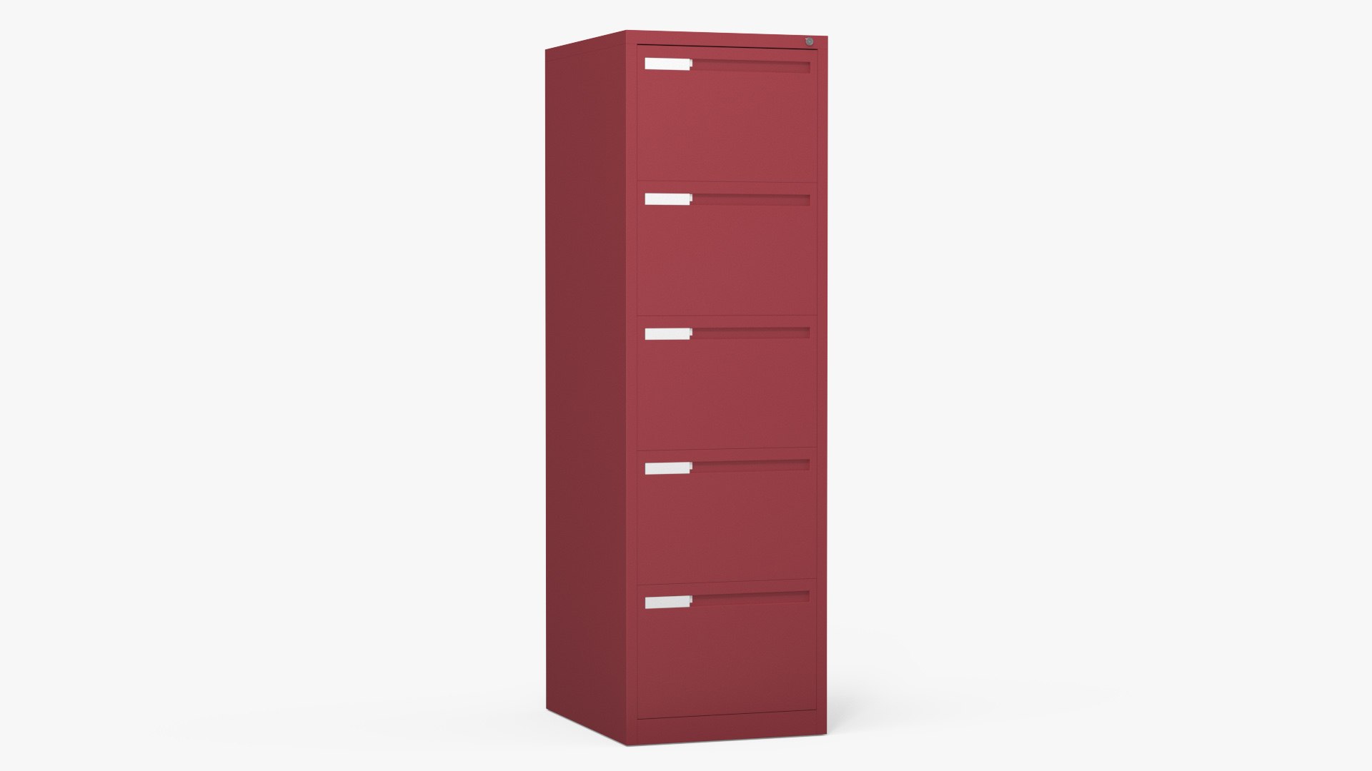 Filing Cabinet 5 Drawer Red 3D model preview