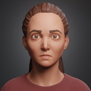 Female Stylized Rigged 3D model