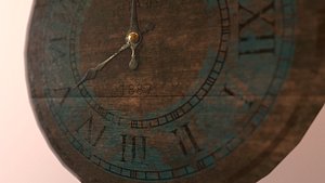 wooden wall clock 3D model