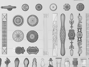 3D Ornate Door Handles and Hardware Collection 3D Model