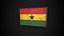 Moldura antiga com bandeira de Gana - Game Ready PBR Low-poly Modelo 3D