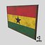 Moldura antiga com bandeira de Gana - Game Ready PBR Low-poly Modelo 3D