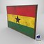 Moldura antiga com bandeira de Gana - Game Ready PBR Low-poly Modelo 3D