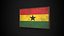 Moldura antiga com bandeira de Gana - Game Ready PBR Low-poly Modelo 3D
