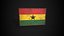 Moldura antiga com bandeira de Gana - Game Ready PBR Low-poly Modelo 3D
