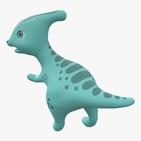 Cartoon Baby Parasaurolophus