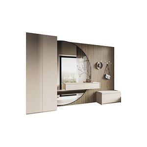 3D Hallway area with a minimalistic hanger 5 model