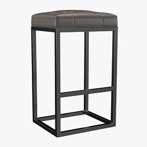 3D Reese Tufted Leather Bar Stool