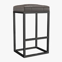 Reese Tufted Leather Bar Stool
