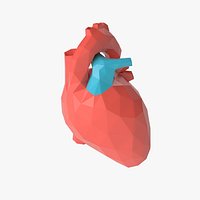 Stylized Low Poly Human Heart