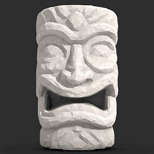 3D Tiki Totem Mask Low Poly 3 model
