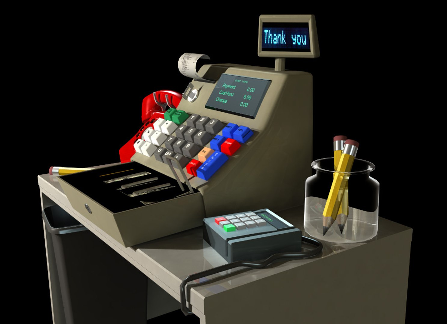 3d Model Of Cartoon Cash Register