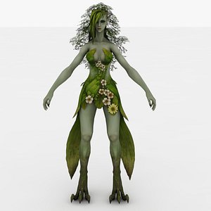 3D Dryad Rigged and Animated